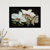 ミッドナイト魔法オーキッドプリント ポスター (キッチン)