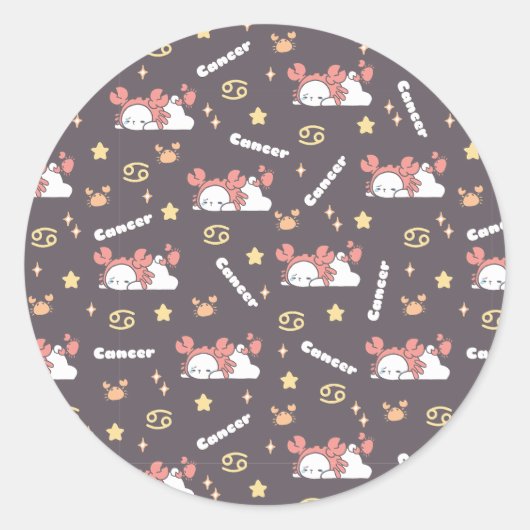 ミッドナイト魔法 – がん〔占星術の〕十二宮図ドリームランド ラウンドシール (正面)