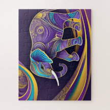 ミッドナイト魔法：パープル&金ゴールドゾウ