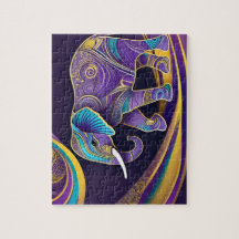 ミッドナイト魔法：パープル&金ゴールドゾウ