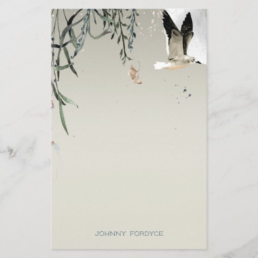 ミッドナイト魚釣りパーソナライズされた旅行 便箋 (正面)