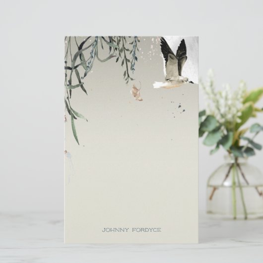 ミッドナイト魚釣りパーソナライズされた旅行 便箋 (スタンド正面)