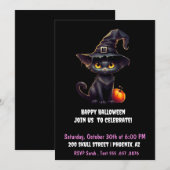 ミッドナイト ウィッチィ ブラックキャット 招待状 (正面/裏面)