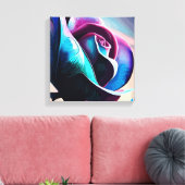 ミッドナイト・エンジェシー：ブラック・バラの暗い美しい キャンバスプリント (インサイチュ (リビング))