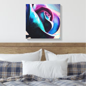 ミッドナイト・エンジェシー：ブラック・バラの暗い美しい キャンバスプリント (インサイチュ (寝室))