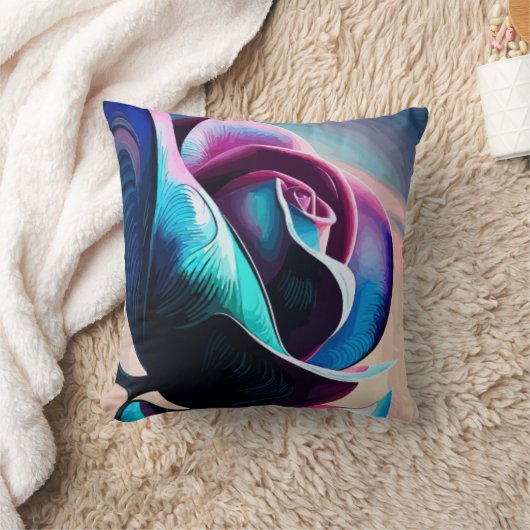 ミッドナイト・エンジェシー：ブラック・バラの暗い美しい クッション (ブランケット)