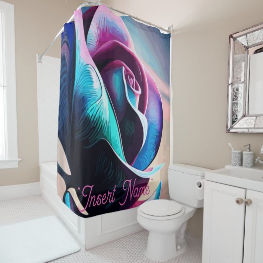 ミッドナイト・エンジェシー：ブラック・バラの暗い美しい シャワーカーテン (インサイチュ)