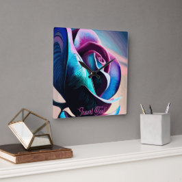 ミッドナイト・エンジェシー:ブラック・バラの暗い美しい スクエア壁時計