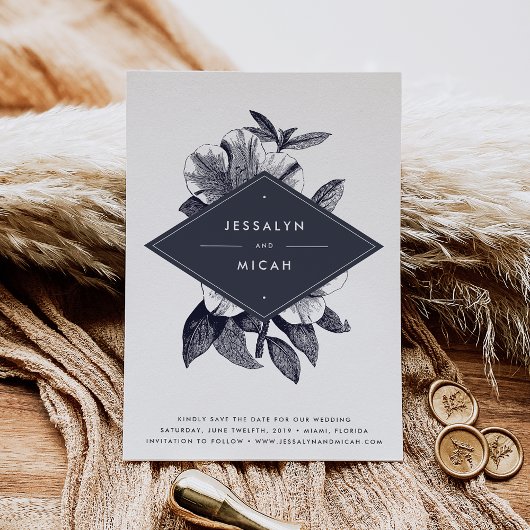 ミッドナイト・オーキッド日付カードの保存 セーブザデート