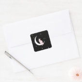 ミッドナイト・キャット・オン・ザ・ムーン スクエアシール (封筒)