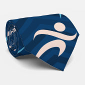 ミッドナイト、スカイブルー、タンランニング、ランナー ネクタイ (ロール)