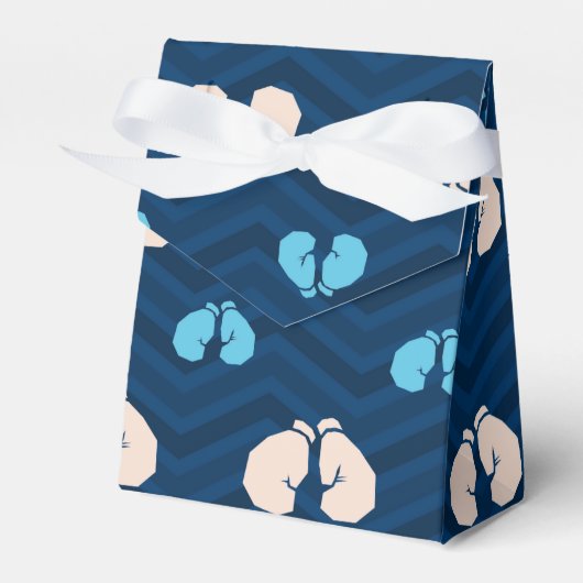 ミッドナイト、スカイブルー、タン、ボクシング手袋シェブロン フェイバーボックス (正面サイド)