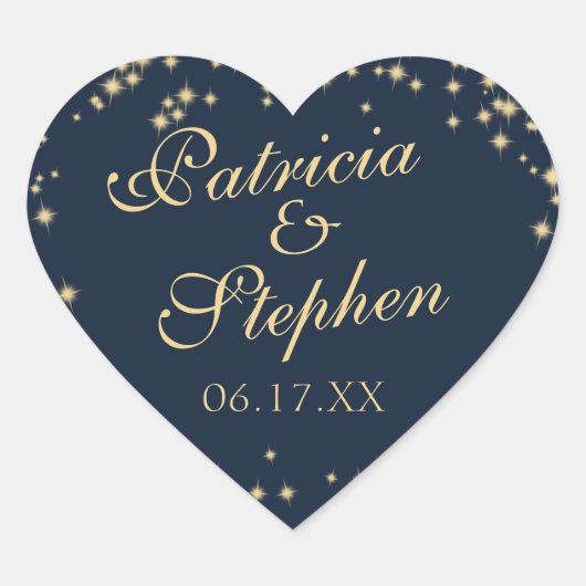 ミッドナイト・スターズ結婚キラキラ ハートシール (正面)