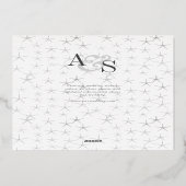 ミッドナイト スターズ ムーン サン セレスチアル ウェディング シルバー 箔招待状 (裏面)