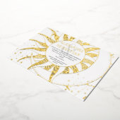 ミッドナイト スターズ ムーン サン セレスチアル ウェディング シルバー 箔招待状 (回転した状態)