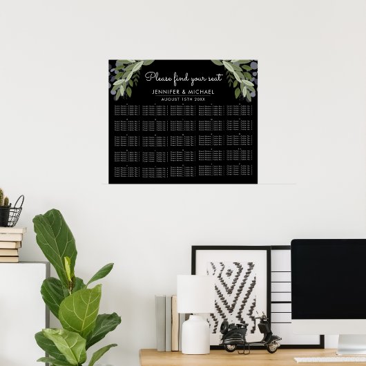 ミッドナイト・スプリング – アルファベット順の座席表 ポスター (ホームオフィス)