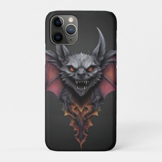 「ミッドナイト・テロ:怖いこうもりのインクスケッチ」 Case-Mate iPhoneケース (裏)