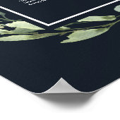 ミッドナイト・ネイビーのアルファベット順結婚の座席 ポスター (角)