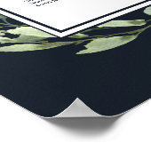 ミッドナイト・ネイビーのアルファベット順結婚の座席 ポスター (角)