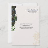 ミッドナイト ネイビーブルー ローズ ファンシー チャロ キンセアニエラ 招待状 (裏面)