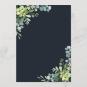 ミッドナイト・ネイビー・ブルー多肉株結婚の メニュー (裏面)