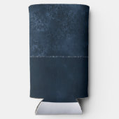 ミッドナイト・ネイビー・ロマンス | Blue Satiny グランジ Damask スリム缶クーラー (裏面)