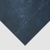 ミッドナイト・ネイビー・ロマンス | Blue Satiny グランジ Damask 薄葉紙 (詳細)