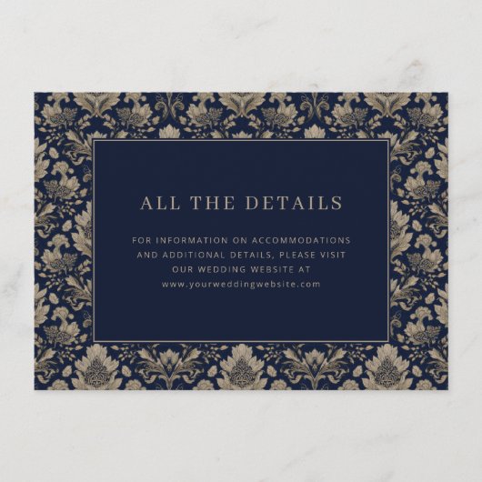 ミッドナイト バロック ウェディング エンクロージャーカード (正面)