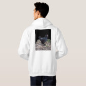 「ミッドナイト・フェザー:ポップアウト・アートの黒い鶏」 パーカ (裏面フル)