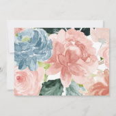 ミッドナイト フローラル ゴールド スクリプト ベビー シャワー 招待状 (裏面)