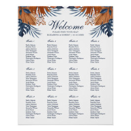 ミッドナイト・ブルー結婚・モンステラの座席表 ポスター