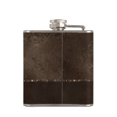 ミッドナイト・ブロンズ・ロマンス | Satiny グランジ Damask フラスク (裏面)