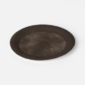 ミッドナイト・ブロンズ・ロマンス | Satiny グランジ Damask ペーパープレート (アングル)