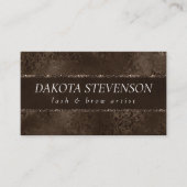 ミッドナイト・ブロンズ・ロマンス | Satiny グランジ Damask 名刺 (正面)