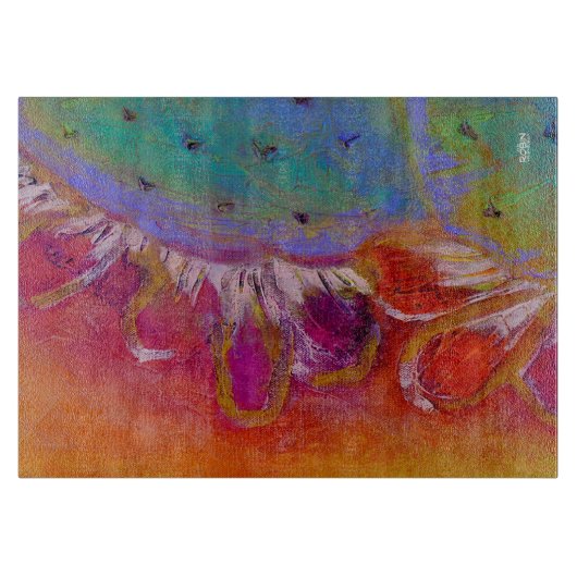 "ミッドナイト・プリックリー梨" 8x11カッティングボード カッティングボード (正面)