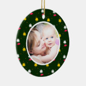 ミッドナイト・ポエトリーのクリスマスパーソナライズされた写真 セラミックオーナメント (右)