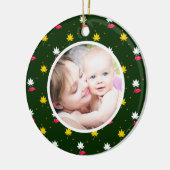 ミッドナイト・ポエトリーのクリスマスパーソナライズされた写真 セラミックオーナメント (左)