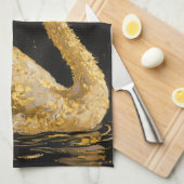 ミッドナイト・ポッドの黄金白鳥 キッチンタオル (四つ折り)