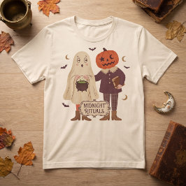 ミッドナイト・リチュアルズ ヴィンテージ ゴースト & パンプキンヘッド Tシャツ