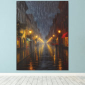 ミッドナイト・レイン・イン・ザ・シティ キャンバスプリント (インサイチュ (ウッドフロア))