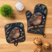 ミッドナイト・ロビン 鍋つかみ&鍋敷きセット (トップダウン)