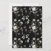 ミッドナイト ワイルドフラワーズ | ブラック ジオメトリック セーブザデート (裏面)