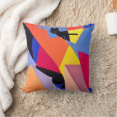 ミッドナイト – 黒猫・抽象芸術アート クッション (ブランケット)