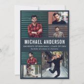 ミッドナイト | 6フォトシャルボード卒業パーティー 招待状 (正面)