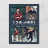 ミッドナイト | 6フォトシャルボード卒業 インビテーションポストカード (正面)