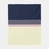 ミッドニモダンーンブルーバニラストライプ フリースブランケット (正面)