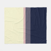 ミッドニモダンーンブルーバニラストライプ フリースブランケット (正面(横))