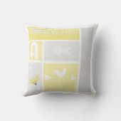 ミッドパーソナライズされたセンチュリーグレーイエローアクアファーム クッション (裏面)