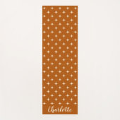 ミッドパーソナライズされたセンチュリーモダンレトロラストオレンジ ヨガマット (正面)