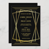 ミッドブモダンラックデザイン-結婚式招待状 招待状 (正面/裏面)